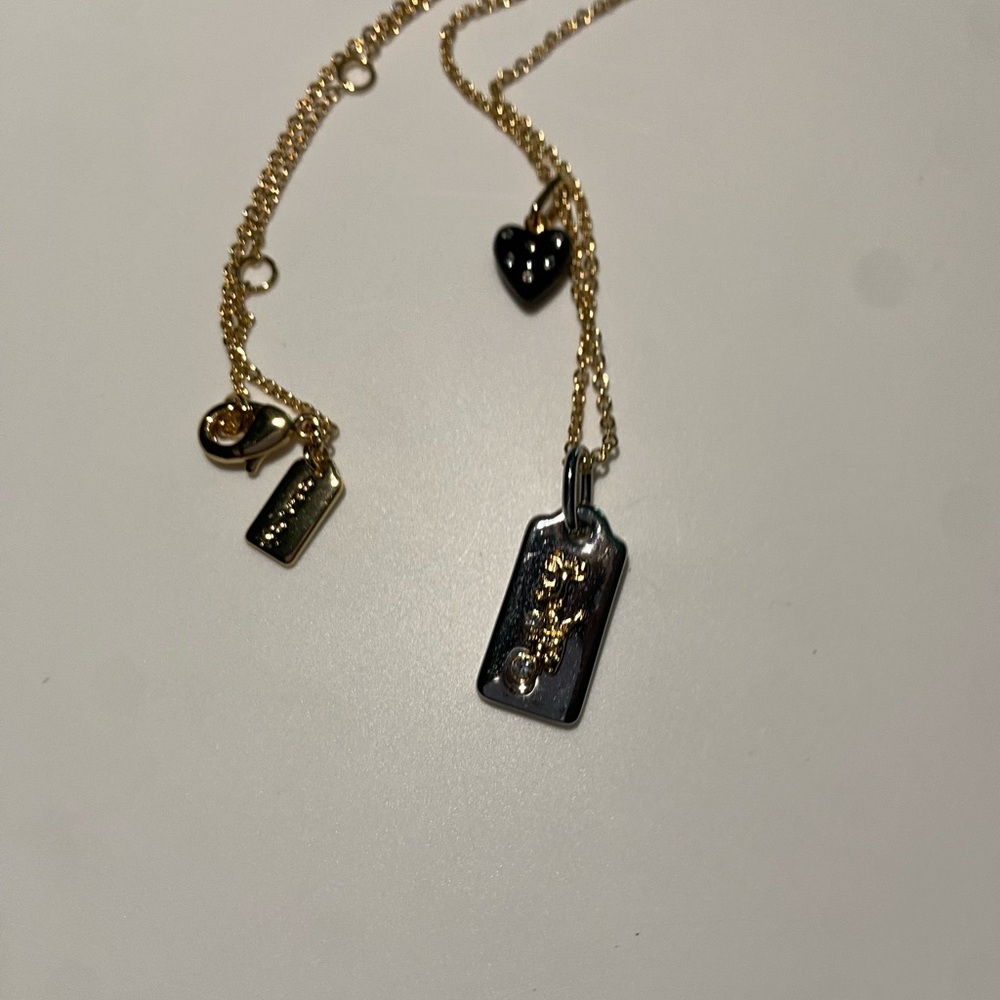 Coach Gold and Black Charm Necklace